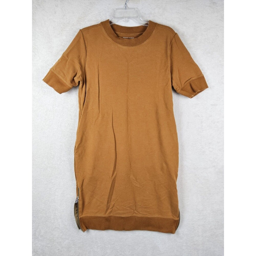 Universal Standard Women's Short Sleeve Side Zip Knit Dress Brown Size 6/8 (2XS)